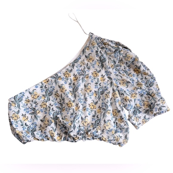 NWT En Saison Anthropologie One Shoulder Floral Top | Size Small - Picture 5 of 7
